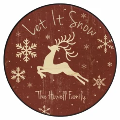 Let It Snow Red Christmas Themed CUSTOMIZABLE Lazy Susan - Size Options -Endurance Sales let it sbow lazy susan christmas web3a