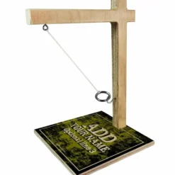 ADD YOUR NAME Large Tabletop Ring Toss Game - Grunge Gold