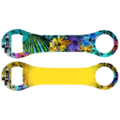 Kolorcoat™ Dog Bone Bottle Opener - Yellow Colorful Shells