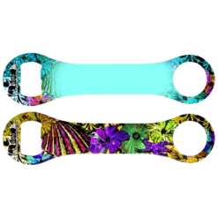 Kolorcoat™ Dog Bone Bottle Opener - Blue Colorful Shells