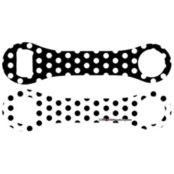 Kolorcoat™ Dog Bone Bottle Opener - Black And White Polka Dots