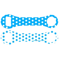 Kolorcoat™ Dog Bone Bottle Opener - Blue And White Polka Dots