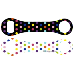 Kolorcoat™ Dog Bone Bottle Opener - Colorful Polka Dots