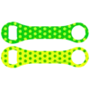Kolorcoat™ Dog Bone Bottle Opener - Green And Yellow Polka Dots