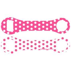 Kolorcoat™ Dog Bone Bottle Opener - Pink And White Polka Dots