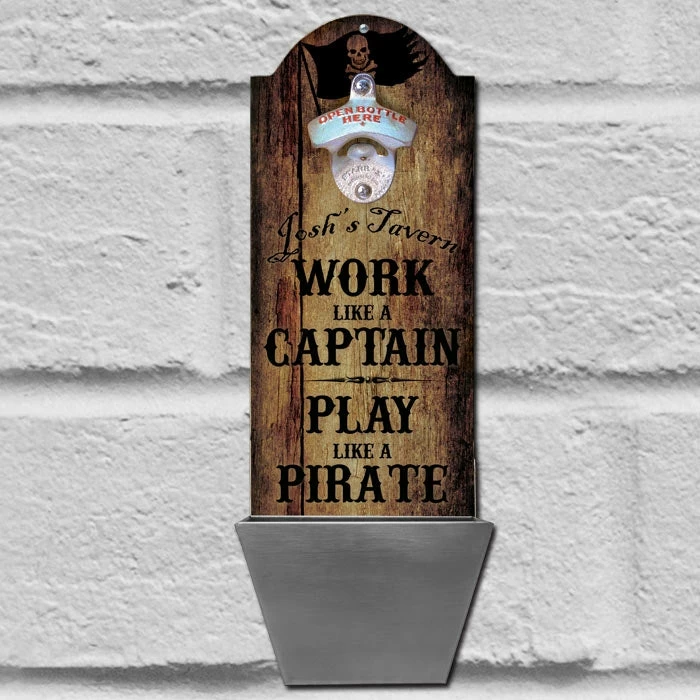 Custom Round Top Plaque With Cap Catcher - Play Like A Pirate 4 Custom Round Top Plaque With Cap Catcher - Play Like A Pirate - Image 2