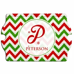 Custom Tavern Shaped Wood Bar Sign - Holiday Monogram