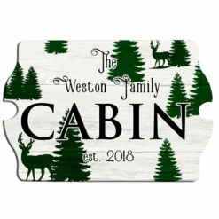 Custom Tavern Shaped Wood Bar Sign - Cabin