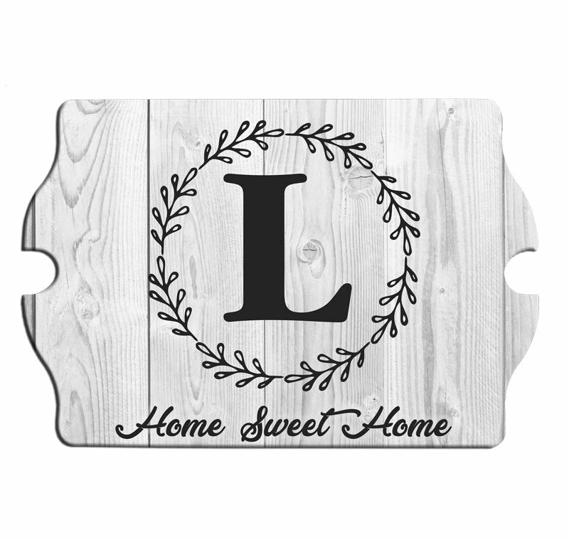 Custom Tavern Shaped Wood Bar Sign - Whitewash Monogram 3 Custom Tavern Shaped Wood Bar Sign - Whitewash Monogram
