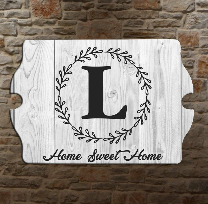 Custom Tavern Shaped Wood Bar Sign - Whitewash Monogram 4 Custom Tavern Shaped Wood Bar Sign - Whitewash Monogram - Image 2