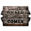 Custom Tavern Shaped Wood Bar Sign - Something Wicked -Endurance Sales lg sign plq tav wicked add your name frame sign wicked