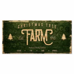 CUSTOMIZABLE Large Vintage Wooden Holiday Bar Sign - Christmas Tree Farm - 11 3/4" X 23 3/4"