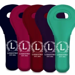 ADD YOUR NAME Wine Totes - Monogram Design - Several Color Options