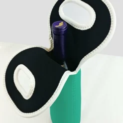 ADD YOUR NAME Wine Totes - Monogram Design - Several Color Options -Endurance Sales lg wt 67 mono custom monogram wine bottle carrier teal 2