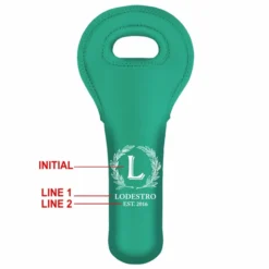 ADD YOUR NAME Wine Totes - Monogram Design - Several Color Options -Endurance Sales lg wt 67 mono custom monogram wine bottle carrier teal