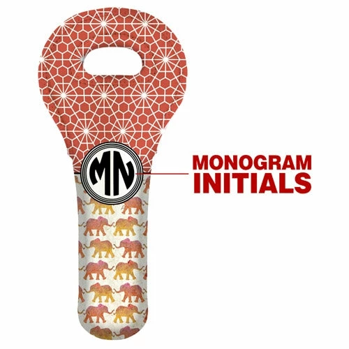 CUSTOMIZABLE Wine Tote - Watercolor Elephants 4 CUSTOMIZABLE Wine Tote - Watercolor Elephants - Image 2