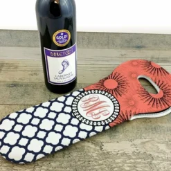 CUSTOMIZABLE Wine Tote - Monogram Design - Pink Sunburst // Lattice Pattern -Endurance Sales lg wt 67 mono sunburst pnk 2