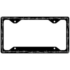 License Plate Frame - Black Barbed Wire