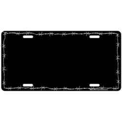 Custom License Plate - Black Barbed Wire