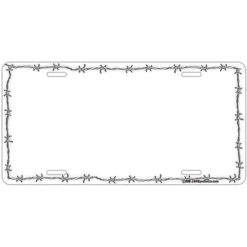 Custom License Plate - White Barbed Wire