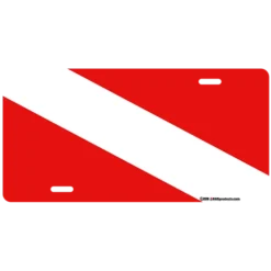 Custom License Plate - Driving Flag