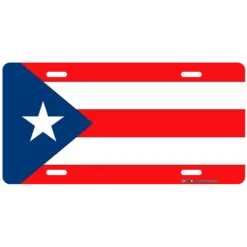 Custom License Plate - Puerto Rico Flag