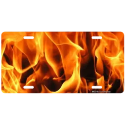 Custom License Plate - Flames