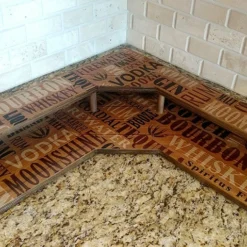 Counter Caddies™ - "LIQUOR" Themed Artwork - Corner Shelf -Endurance Sales liquor shelf corner1 800a