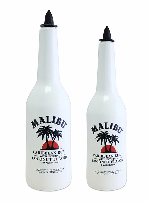Malibu Rum Flair Bottles - 750 ML And 1 L 4 Malibu Rum Flair Bottles - 750 ML And 1 L - Image 2