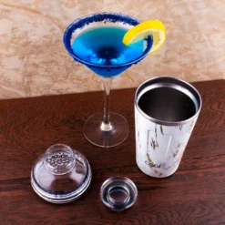 Double Wall Vacuum Insulated Cocktail Shaker - Marble - 17 Ounce -Endurance Sales marble cocktail shaker2
