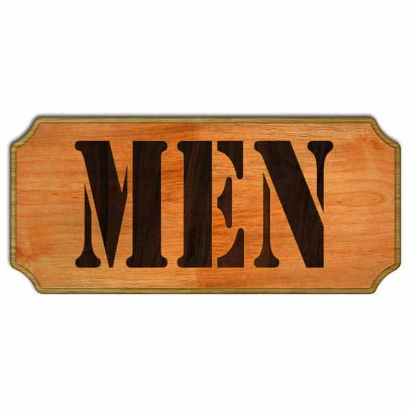 Men Wood Plaque Kolorcoat™ Sign 3 Men Wood Plaque Kolorcoat™ Sign