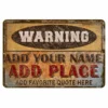 CUSTOMIZABLE Vintage Metal Bar Sign - 12" X 18" - Warning -Endurance Sales metal bar sign warning ayn add your name web