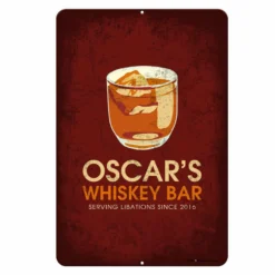 CUSTOMIZABLE Vintage Metal Bar Sign - 12" X 18" - Whiskey Bar