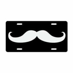 Mustache Themed License Plates - Color Options 12 Mustache Themed License Plates - Color Options -Endurance Sales mustache license plate black