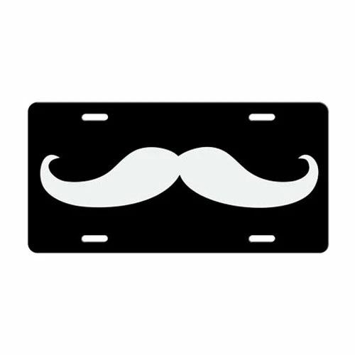 Mustache Themed License Plates - Color Options 7 Mustache Themed License Plates - Color Options - Image 5