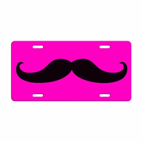 Mustache Themed License Plates - Color Options 6 Mustache Themed License Plates - Color Options - Image 4