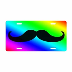 Mustache Themed License Plates - Color Options 13 Mustache Themed License Plates - Color Options -Endurance Sales mustache license plate rainbow