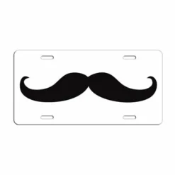 Mustache Themed License Plates - Color Options 10 Mustache Themed License Plates - Color Options -Endurance Sales mustache license plate white
