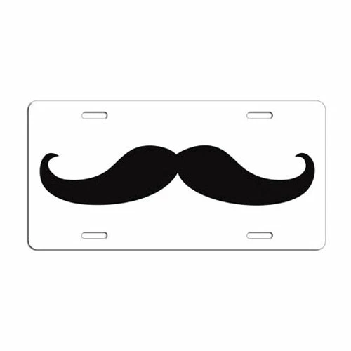 Mustache Themed License Plates - Color Options 5 Mustache Themed License Plates - Color Options - Image 3