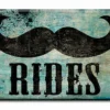 Mustache Rides Wood Plaque Kolorcoat™ Sign -Endurance Sales mustache rides wood bar sign