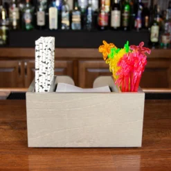 Wooden Bar Napkin & Straw Caddy - Earl Grey -Endurance Sales napkin caddy earl grey 7