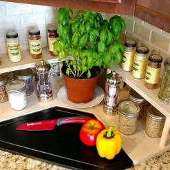 Counter Caddies™ - NATURAL - CORNER Shelf - Culinary -Endurance Sales natural corner kit web1