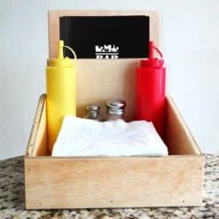 Wood Table Organizer/Condiment Holder