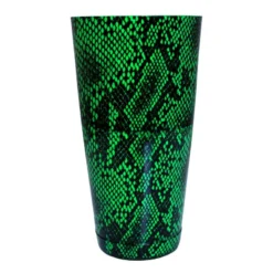 Cocktail Shaker Tin - Printed Designer Series - 28oz Weighted - NEON GREEN Snake Skin