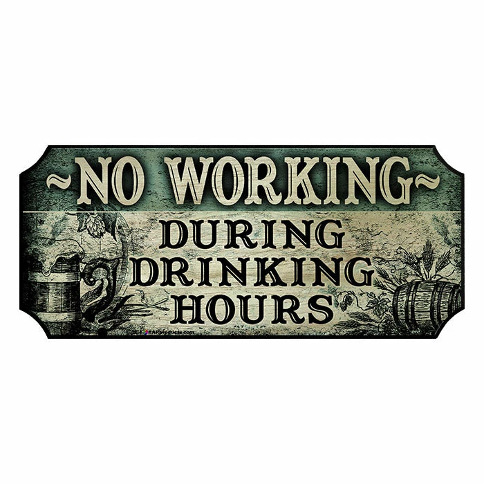 Wood Plaque Kolorcoat™ Bar Sign - No Working 3 Wood Plaque Kolorcoat™ Bar Sign - No Working