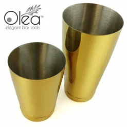 Olea™ Cocktail Shaker Set - Gold Plated - 2 Piece (28 And 16 Ounce Tins) -Endurance Sales olea 2p shaker set gold bpc 3