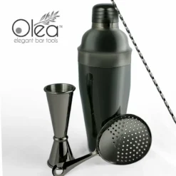 Olea™ Bar Set - Gunmetal Black - 4 Piece (Bar Spoon Tip Option) -Endurance Sales olea bar set black bpc 2