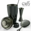 Olea™ Bar Set - Gunmetal Black - 4 Piece (Bar Spoon Tip Option) 1 Olea™ Bar Set - Gunmetal Black - 4 Piece (Bar Spoon Tip Option) -Endurance Sales olea bar set black bpc 3