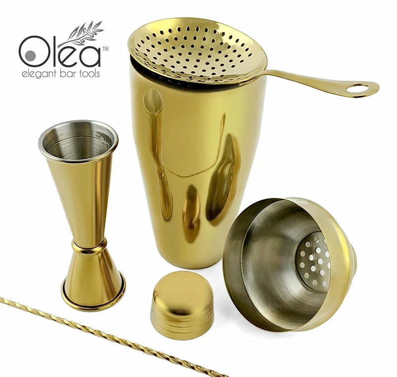 Olea™ Bar Set - Gold Plated - 4 Piece (Bar Spoon Tip Option) 3 Olea™ Bar Set - Gold Plated - 4 Piece (Bar Spoon Tip Option)