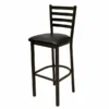 Black Frame W/ Black Vinyl Seat Economy Ladderback Bar Stool